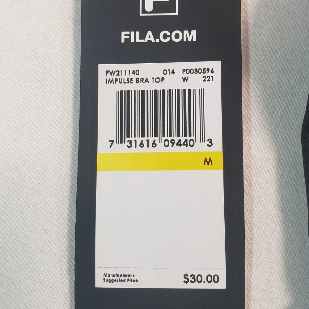 Fila Impulse Bra Top Training Sportswear Pink Black‎ Racerback Size M